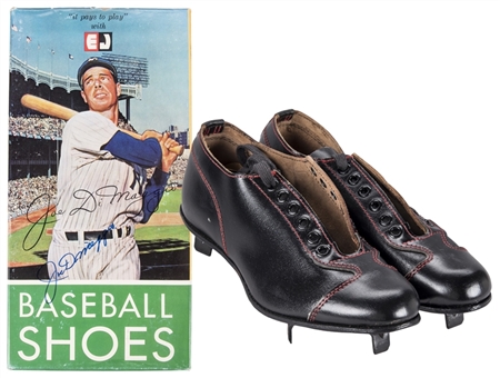 Joe DiMaggio Signed 1950s E.J. Corp "Baseball Shoes" Unused Cleats Pair in Original Box (Beckett)